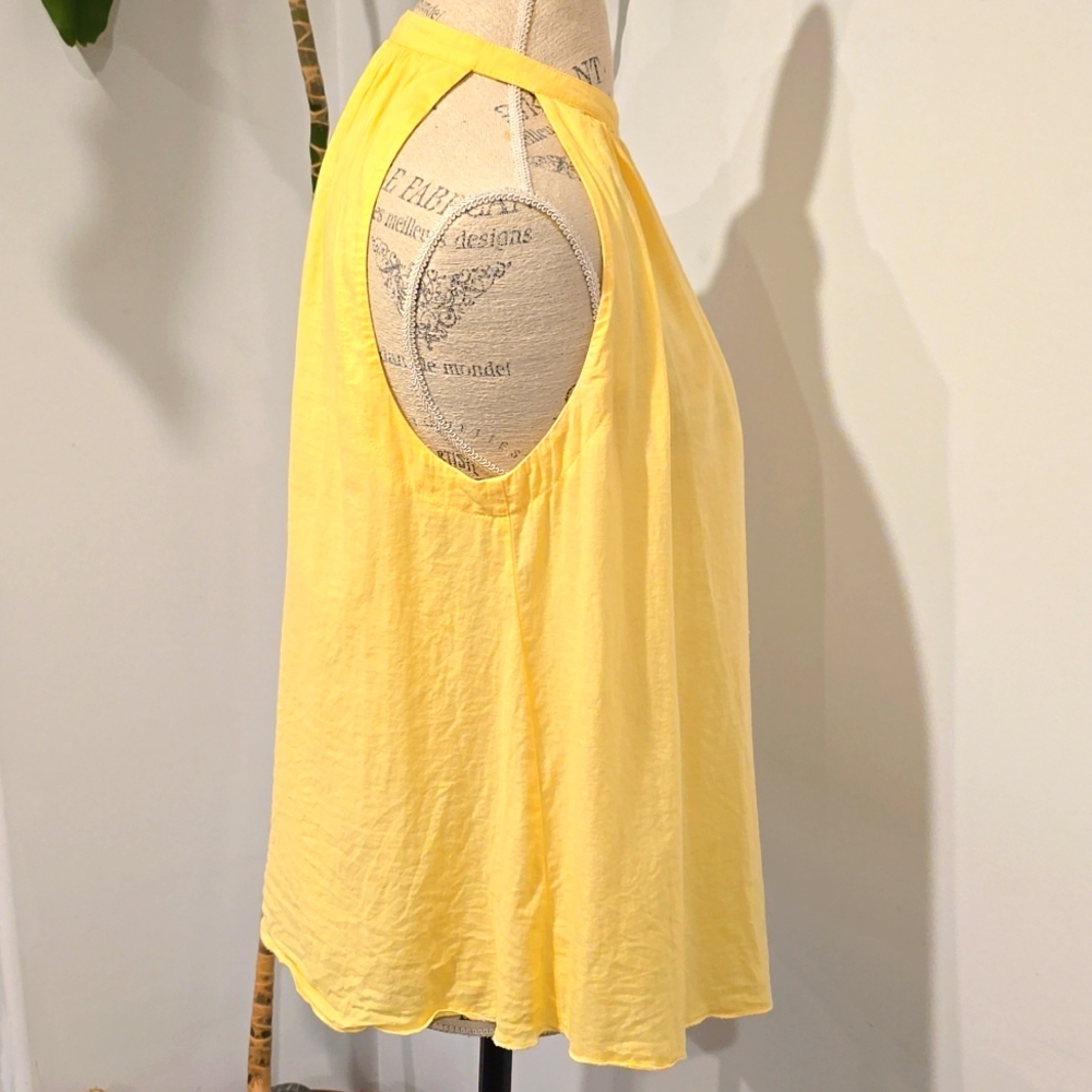 7 For All Mankind Butter Yellow Halter Blouse - Picture 5 of 8